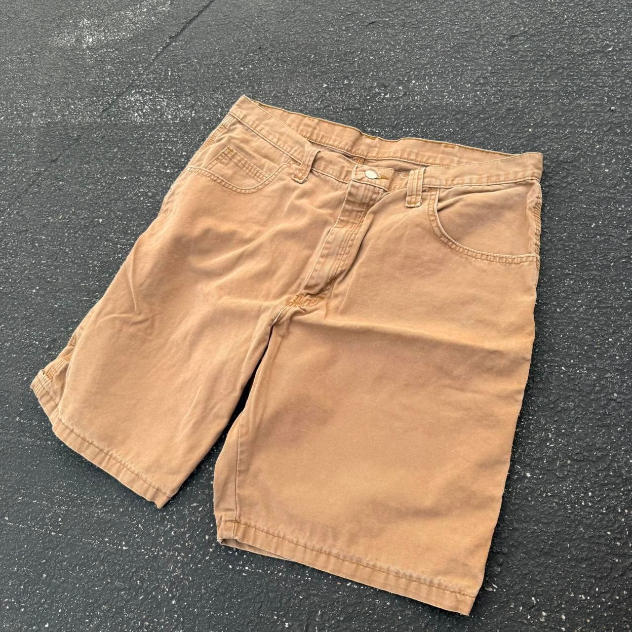 Tan Wrangler Cargo Shorts