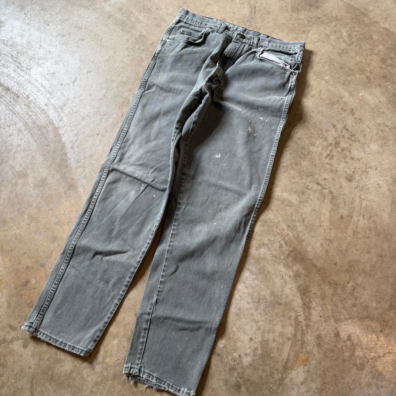 Distressed Green Wrangler Jeans